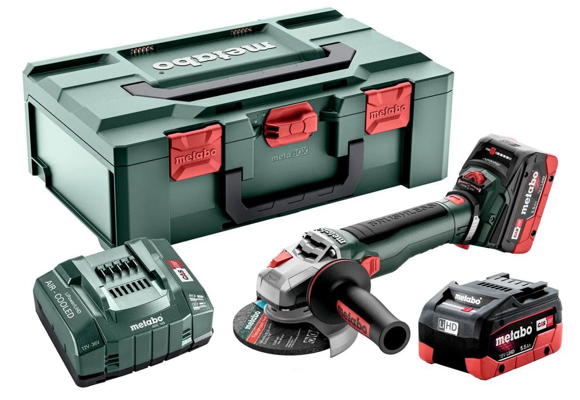 Szlifierka kątowa WVB 18 LT BL 11-125 Quick 2x5.5Ah - METABO